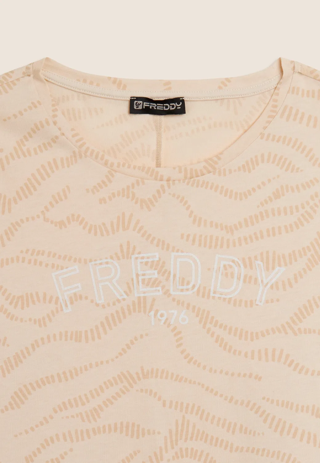 Freddy T-Shirt Logo 1976 Animalier schwarz Baumwolle