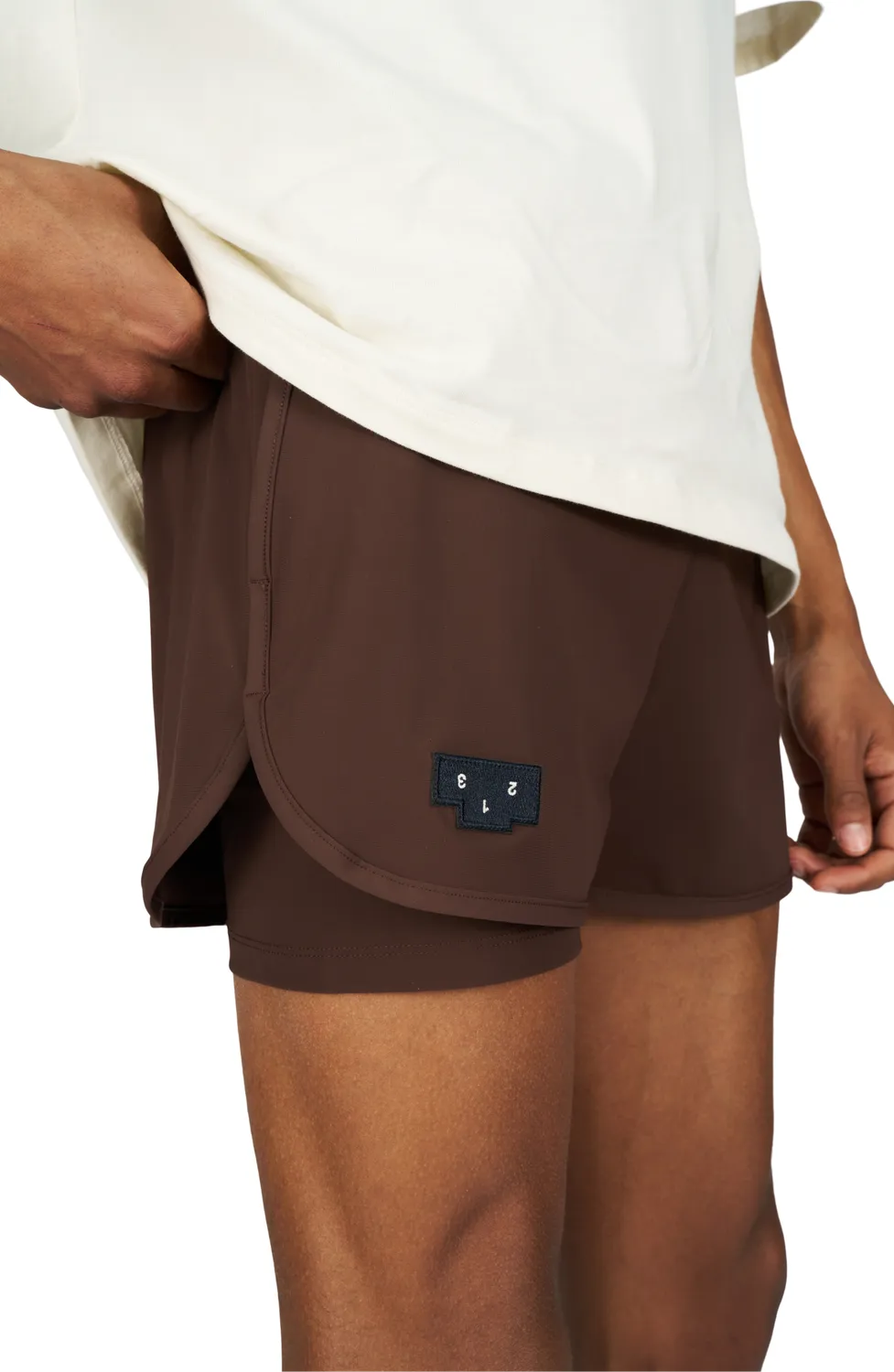 UNNA Flow Shorts 3" Laufshorts rotbraun mit Innenslip