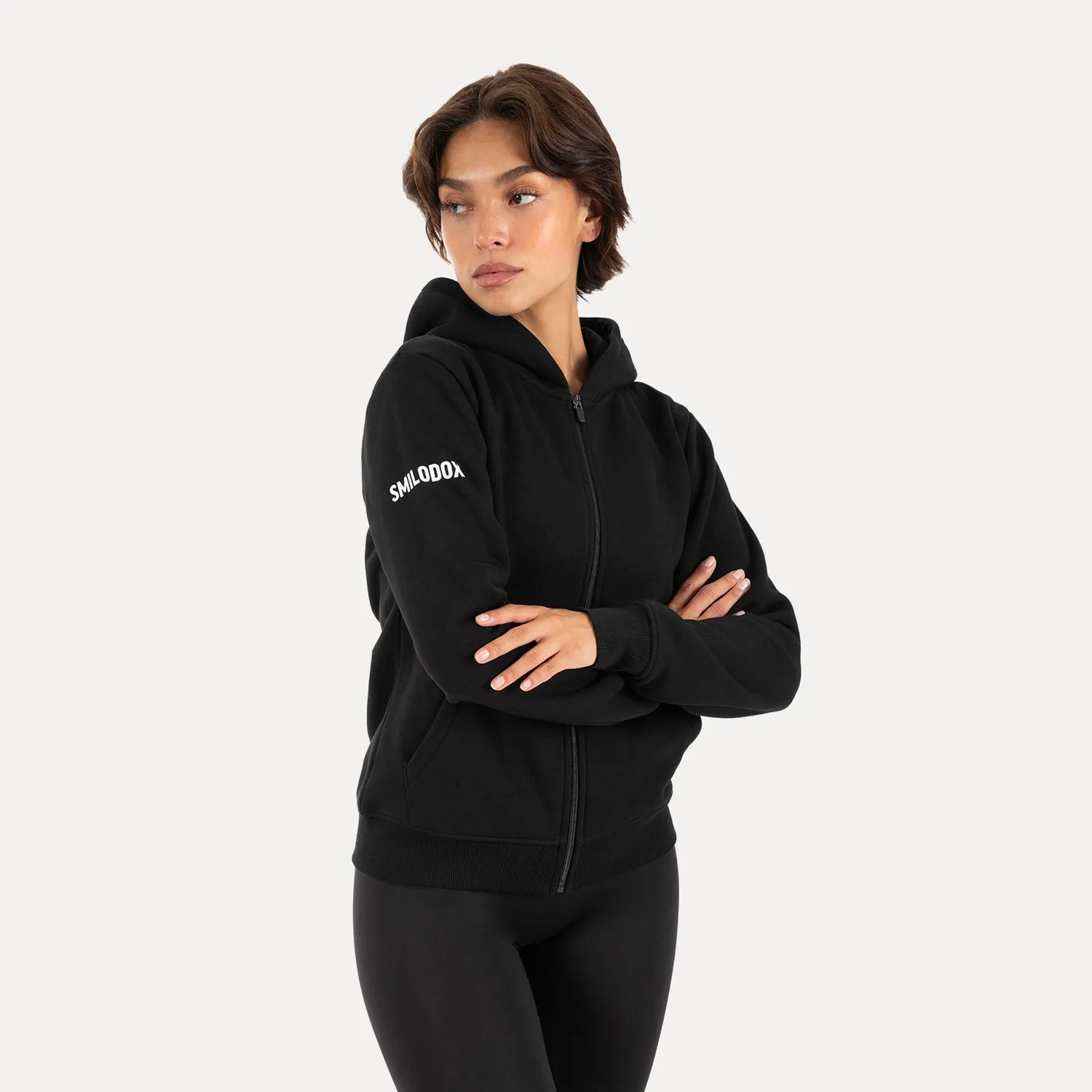 Smilodox Saria Zip Hoodie Damen Schwarz