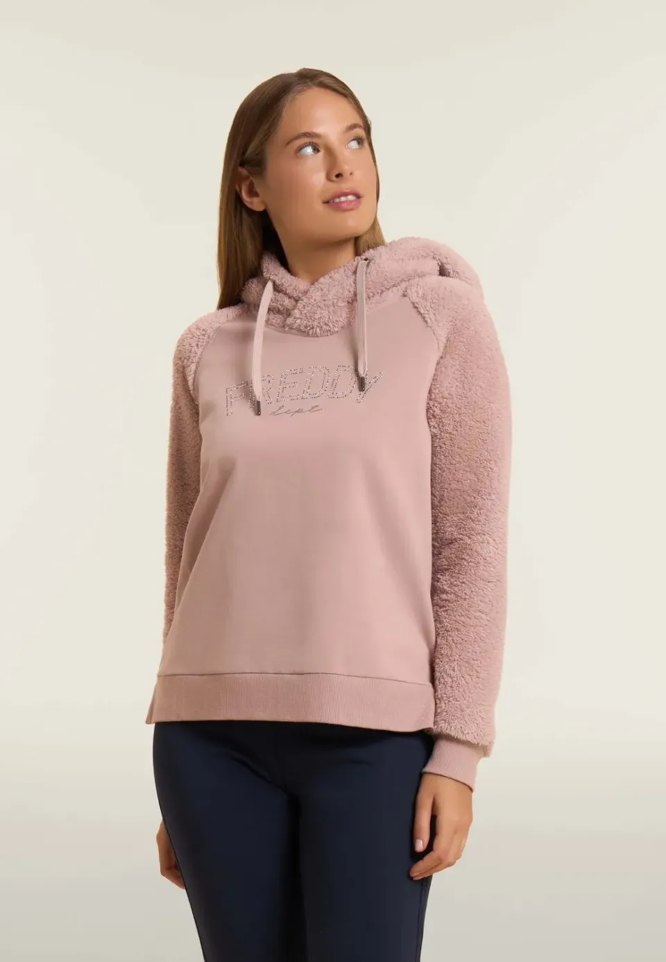 Freddy Hoodie Sherpa Kapuze Schwarz Small