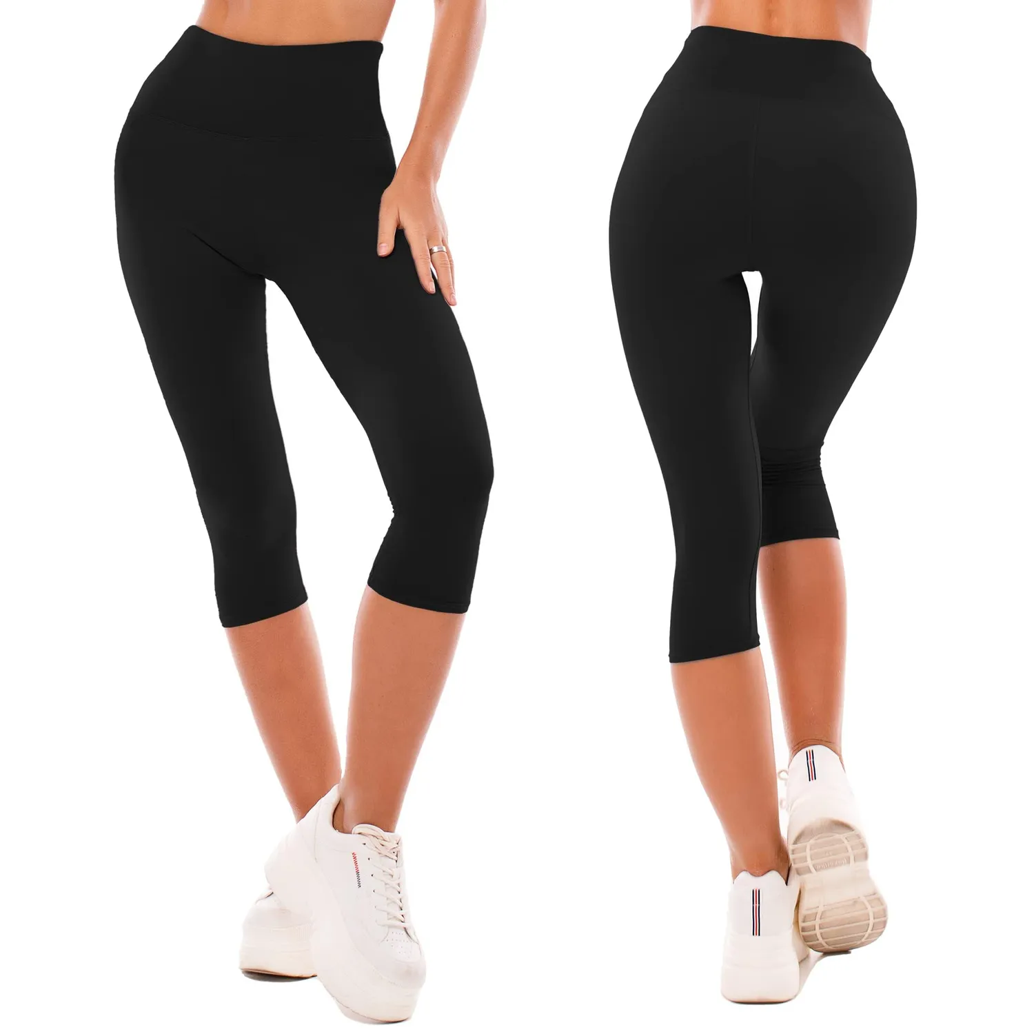 SINOPHANT 3/4 Leggings Damen High Waist 2er Pack blickdicht