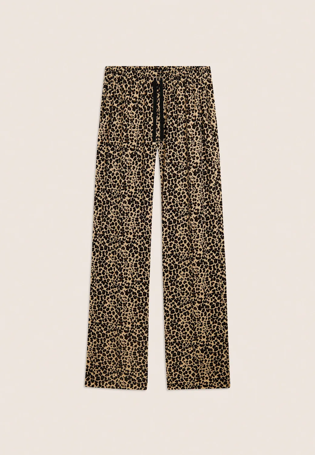 Freddy Wide Leg Hose Viskose Animalier Grau leicht