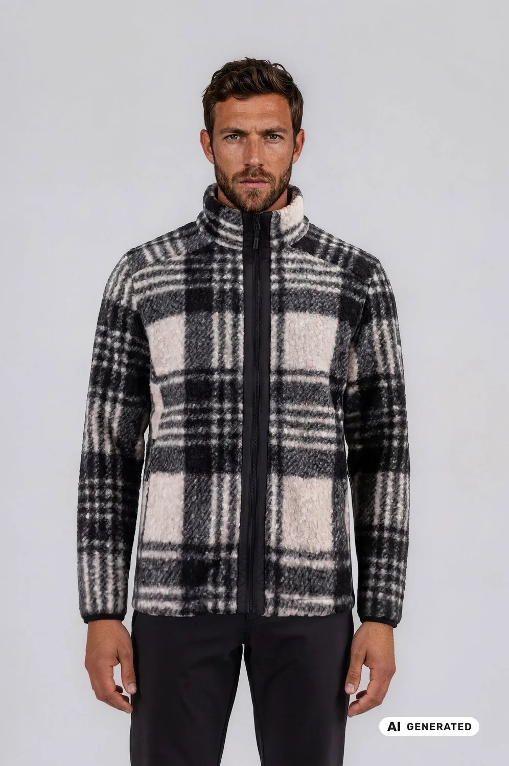 LPO Radek Fleecejacke dunkelgrau Sherpa