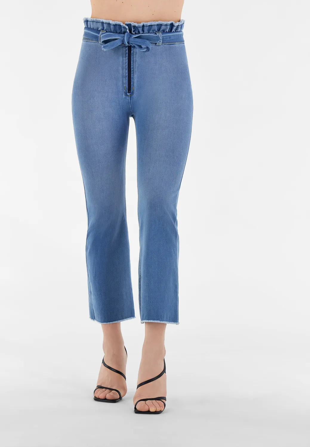 Freddy WR.UP Flare 7/8 Jeans hellblau Gürtel formend