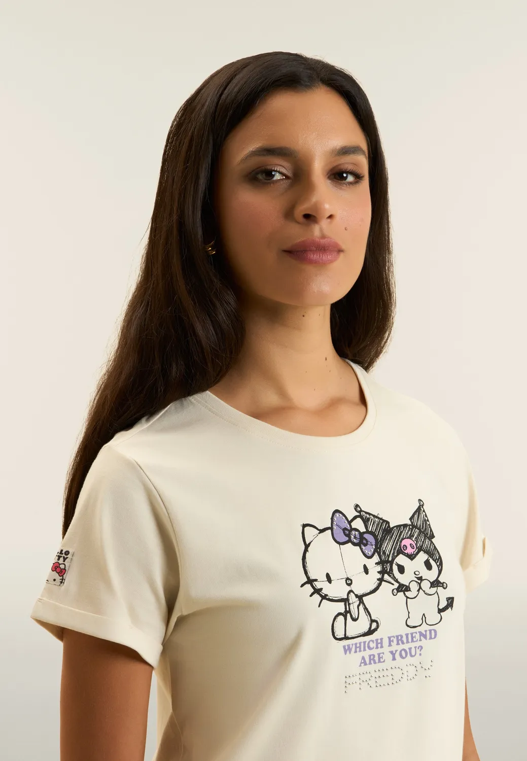 Freddy Hello Kitty Kuromi T-Shirt Schwarz Baumwolle