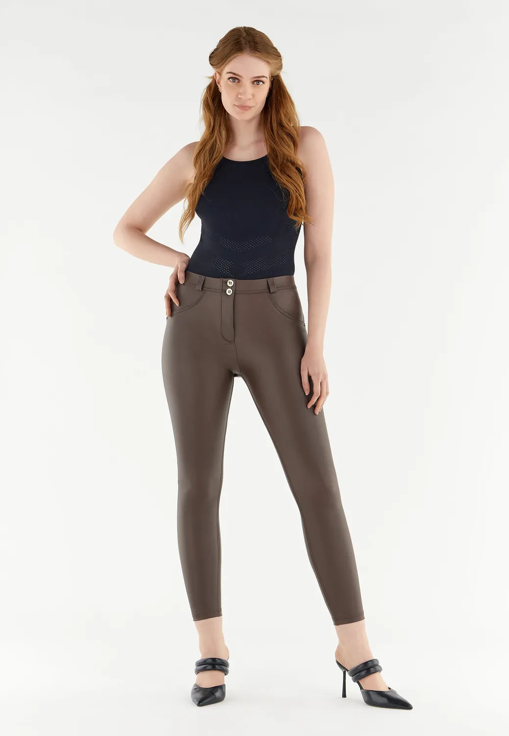 Freddy WR.UP Curvy Hose Kunstleder Schwarz Push-up