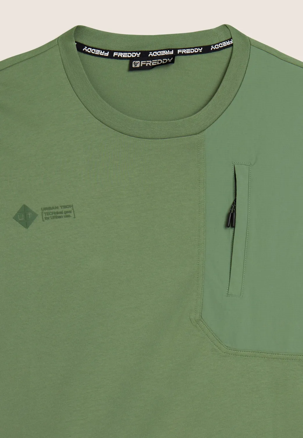 Freddy Comfort T-Shirt Baumwolle Hedge Green Regular-Fit