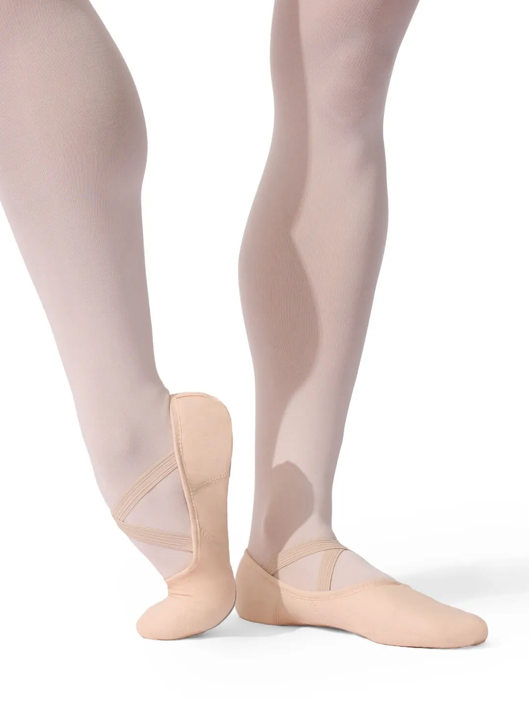 Capezio Juliet Canvas Ballettschläppchen Hellrosa geteilte Sohle