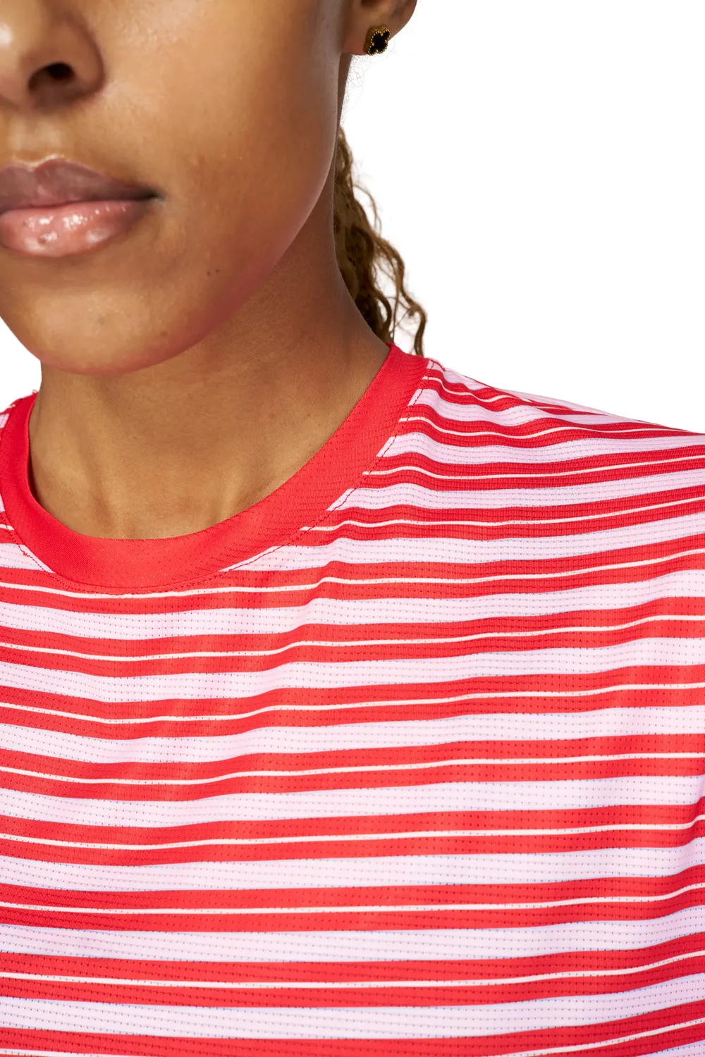 UNNA Wavy Tee Striped Laufshirt Turbo Rose Damen