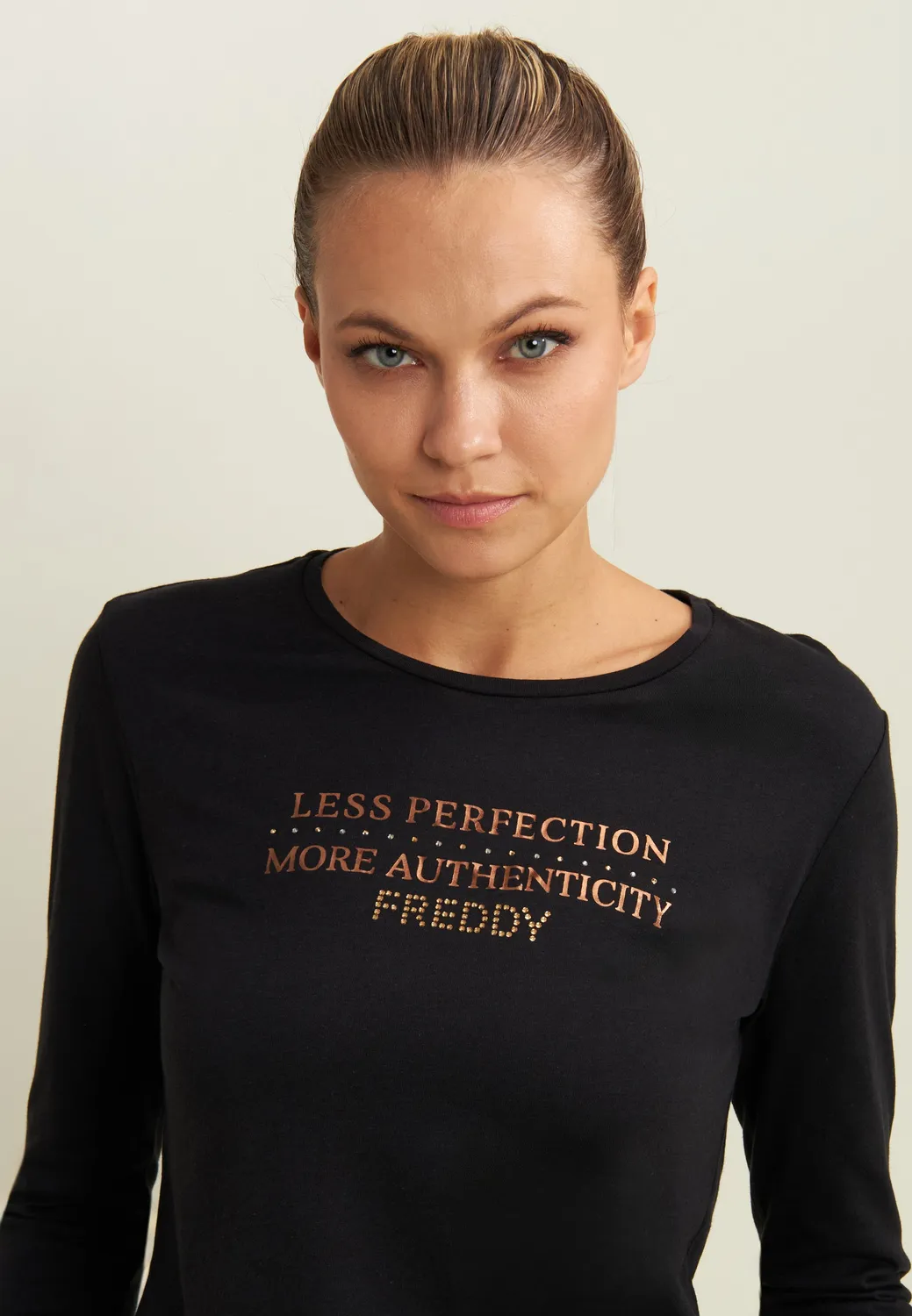 Freddy Langarmshirt Damen Modal metallik Print