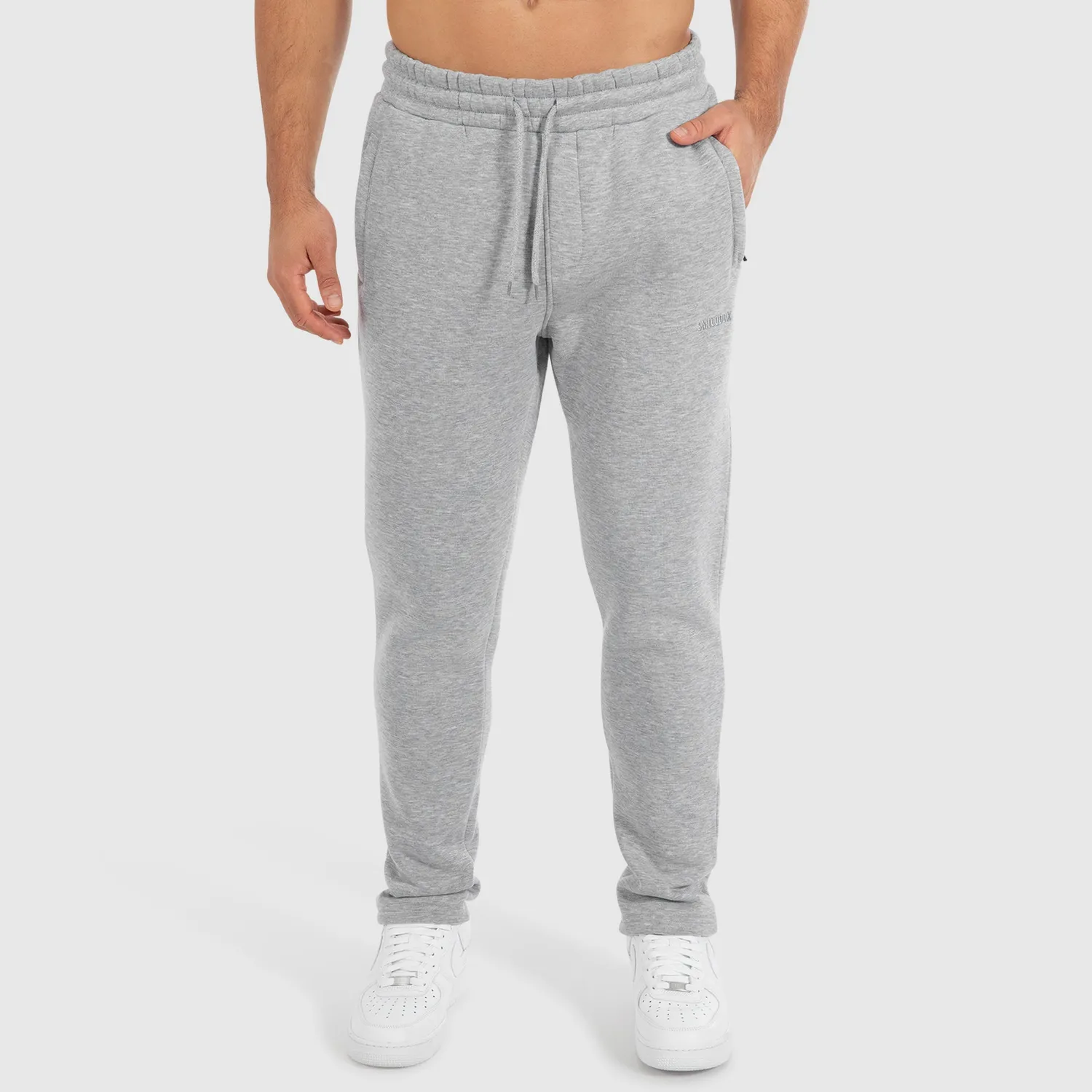Smilodox Evra Jogginghose Herren Schwarz Slim Fit Reissverschluss