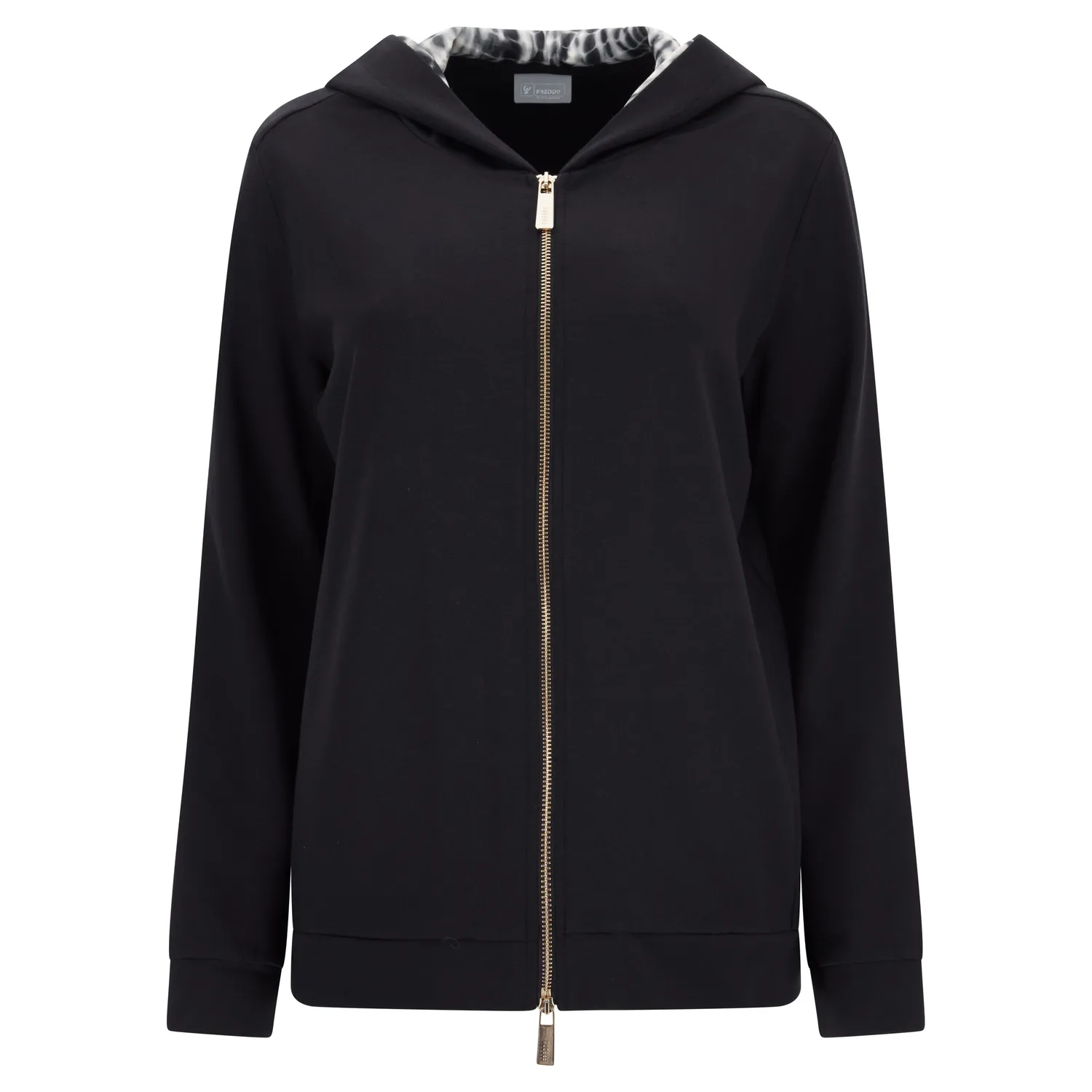 Freddy Comfort Kapuzenjacke French Terry beige Muster