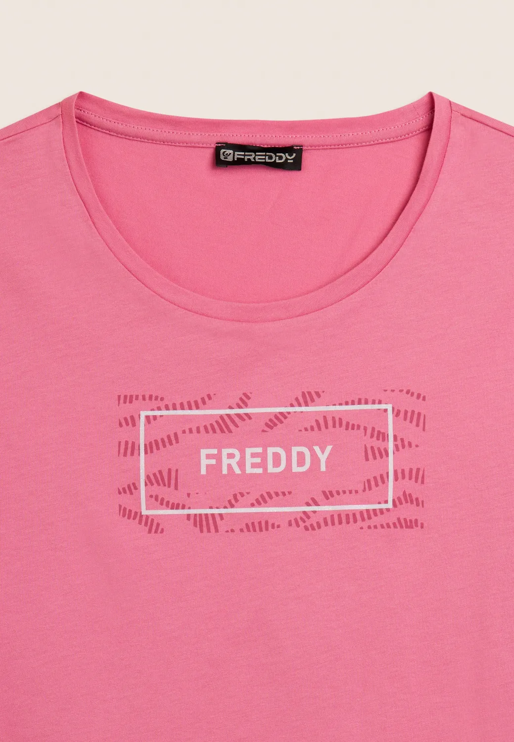 Freddy T-Shirt Logo Welle Nero Baumwolle kurzarm