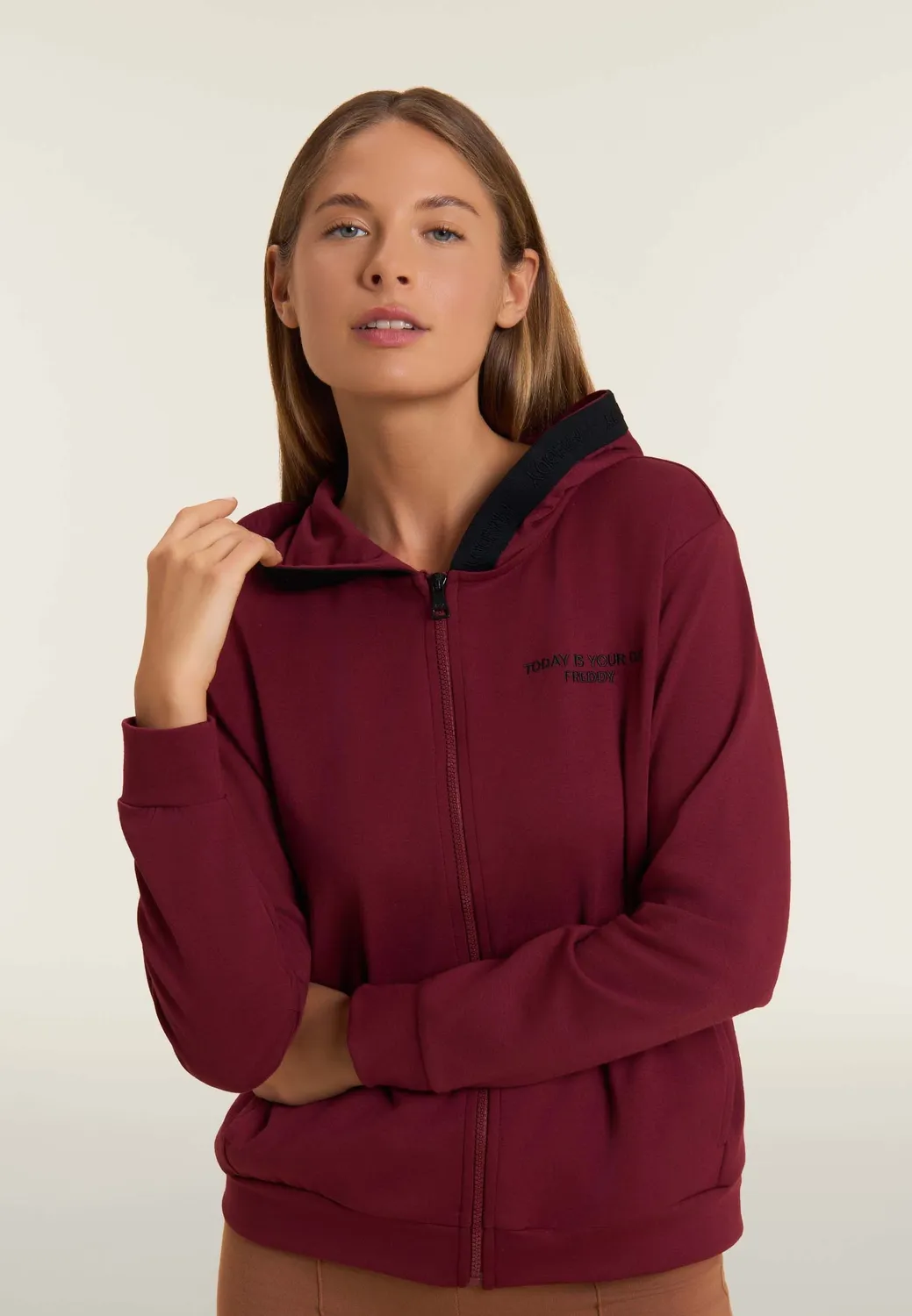 Freddy Full-Zip Hoodie Today Is Your Day Schwarz