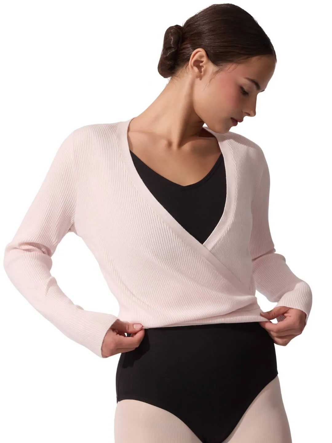 Capezio 11381W Wickelpullover Strick Pink gerippt