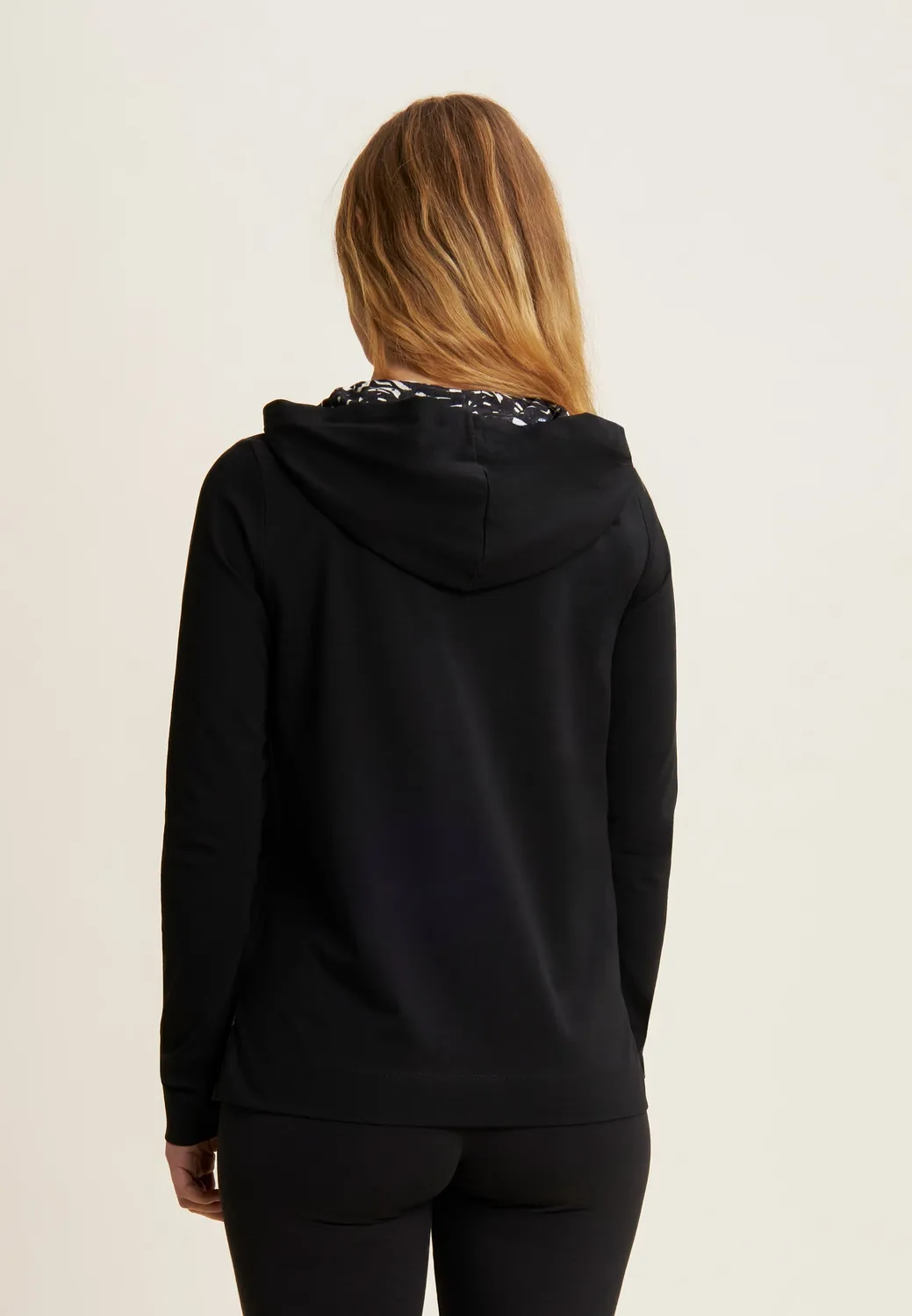 Freddy Zebra Animalier Hoodie Jacke Schwarz Reversibel