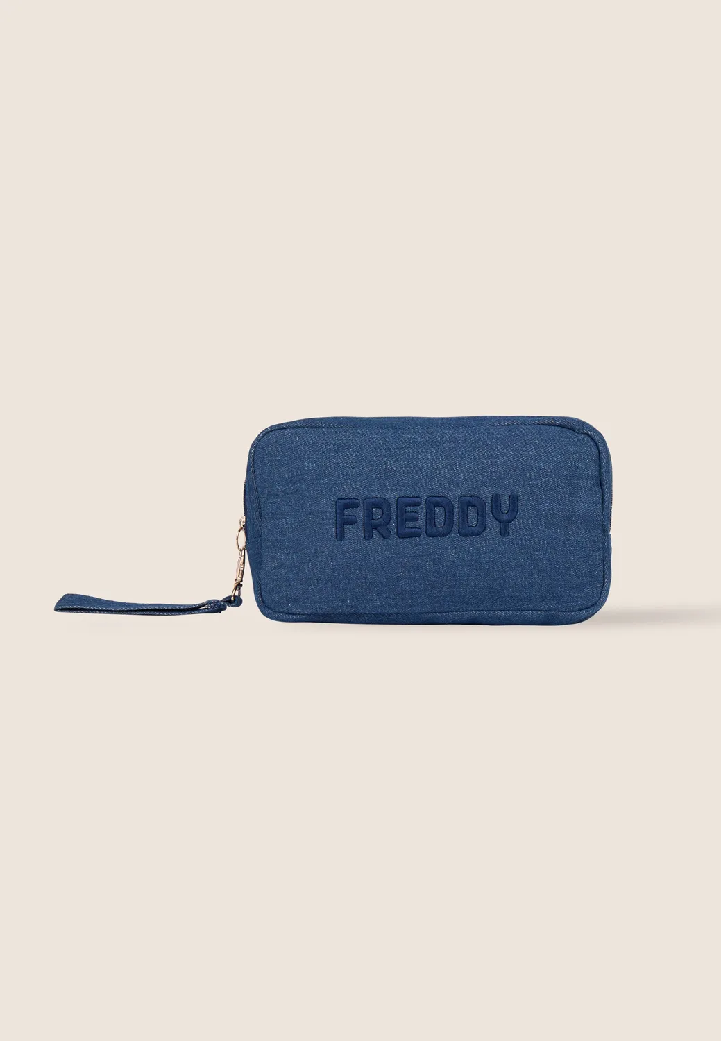 Freddy Denim Kosmetiktasche mit Logo dunkelblau