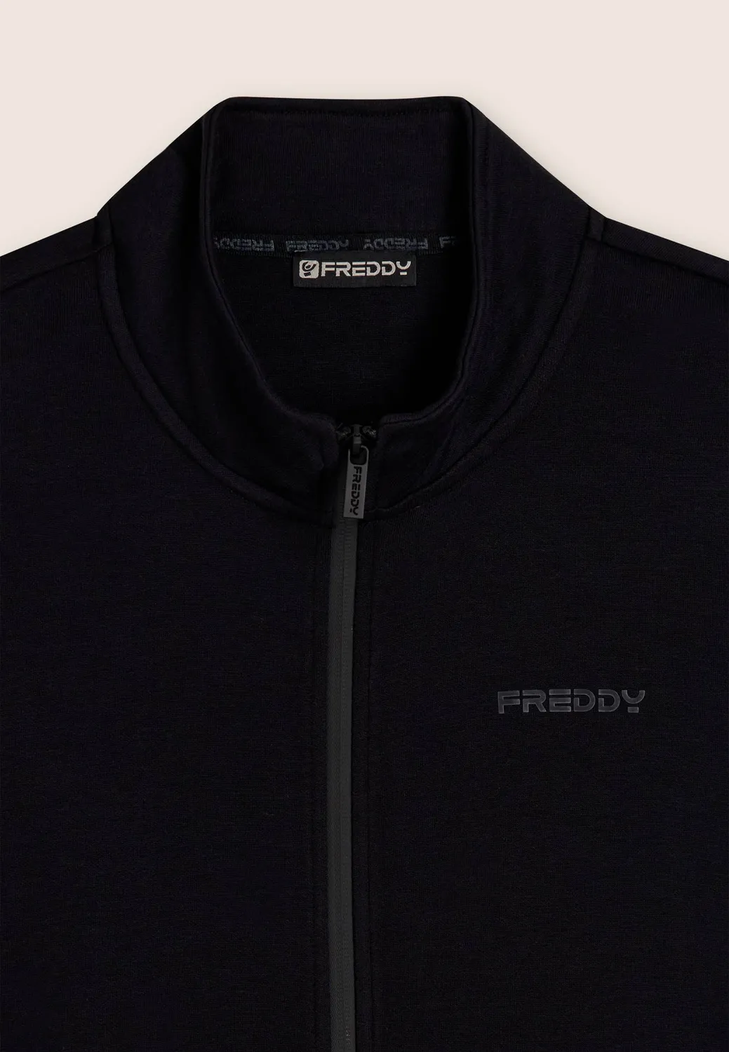 Freddy Full-Zip Sweatjacke Herren schwarz Stehkragen