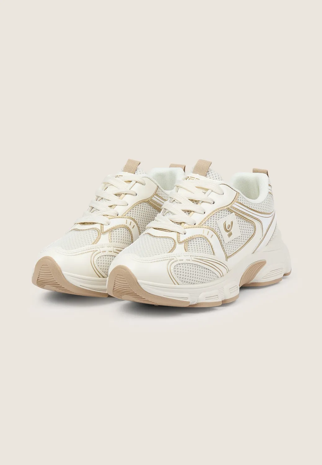 Freddy Sneakers White-Silver Mesh Memory-Foam Damen