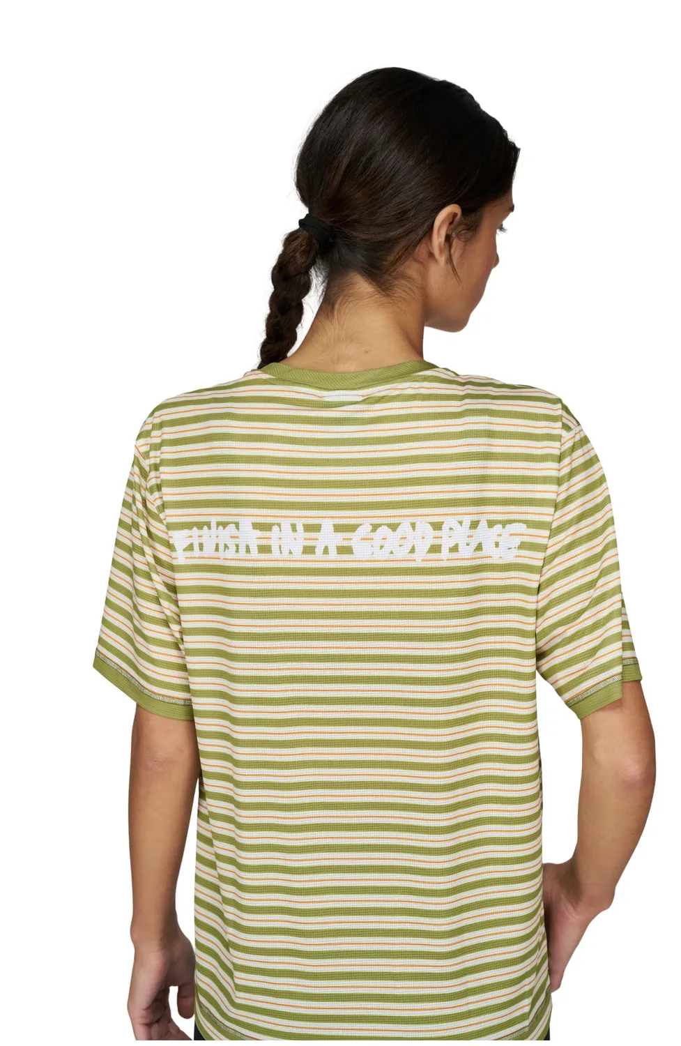 UNNA Wavy Tee Striped W Laufshirt Sage Stripe