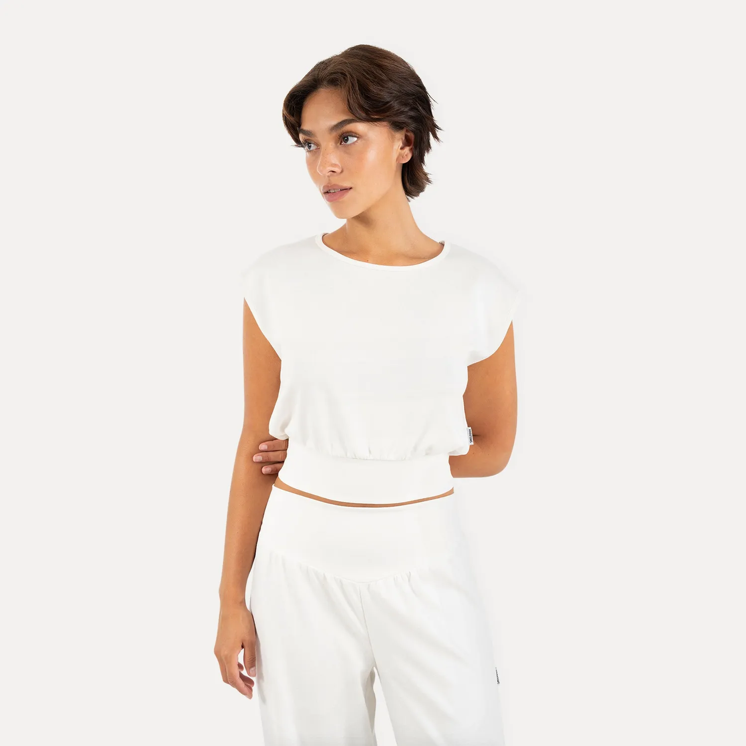 Smilodox Lunara Jorina Crop-Shirt Schwarz Loose Fit