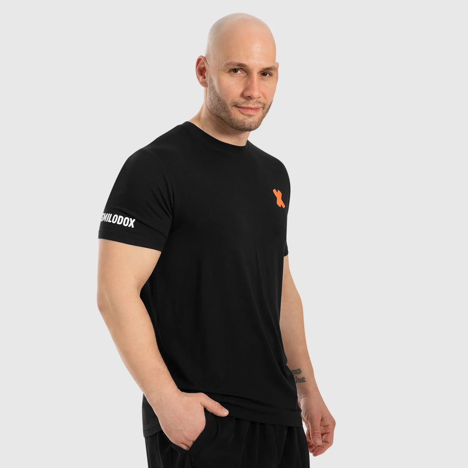 Smilodox Herren T-Shirt Schwarz Regular Fit meliert
