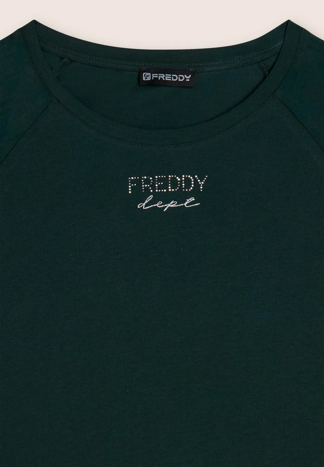 Freddy Langarmshirt Asymmetrisch Schwarz mit Nietenlogo