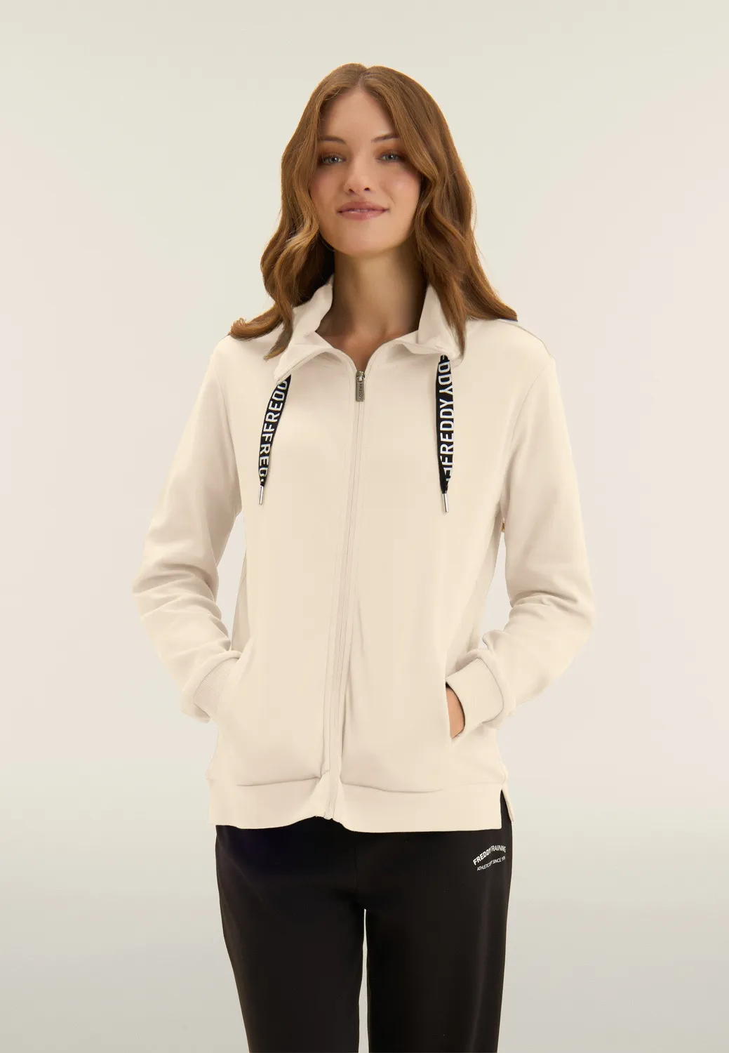 Freddy Zip Trainingsanzug Damen schwarz Baumwolle