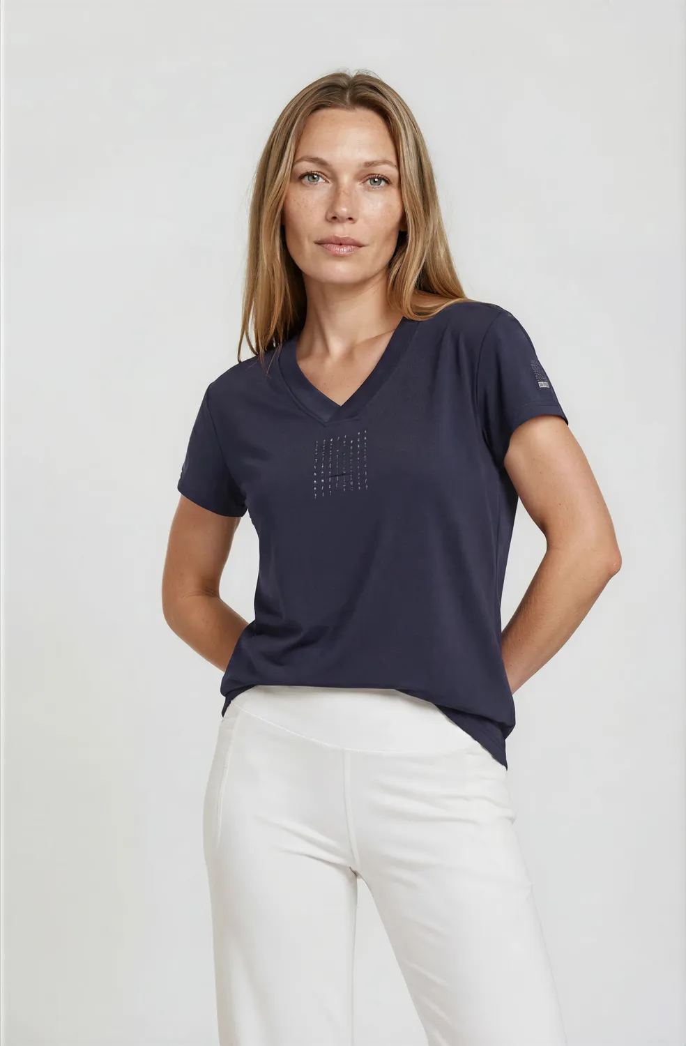 LPO Silva Funktionsshirt blau V-Ausschnitt