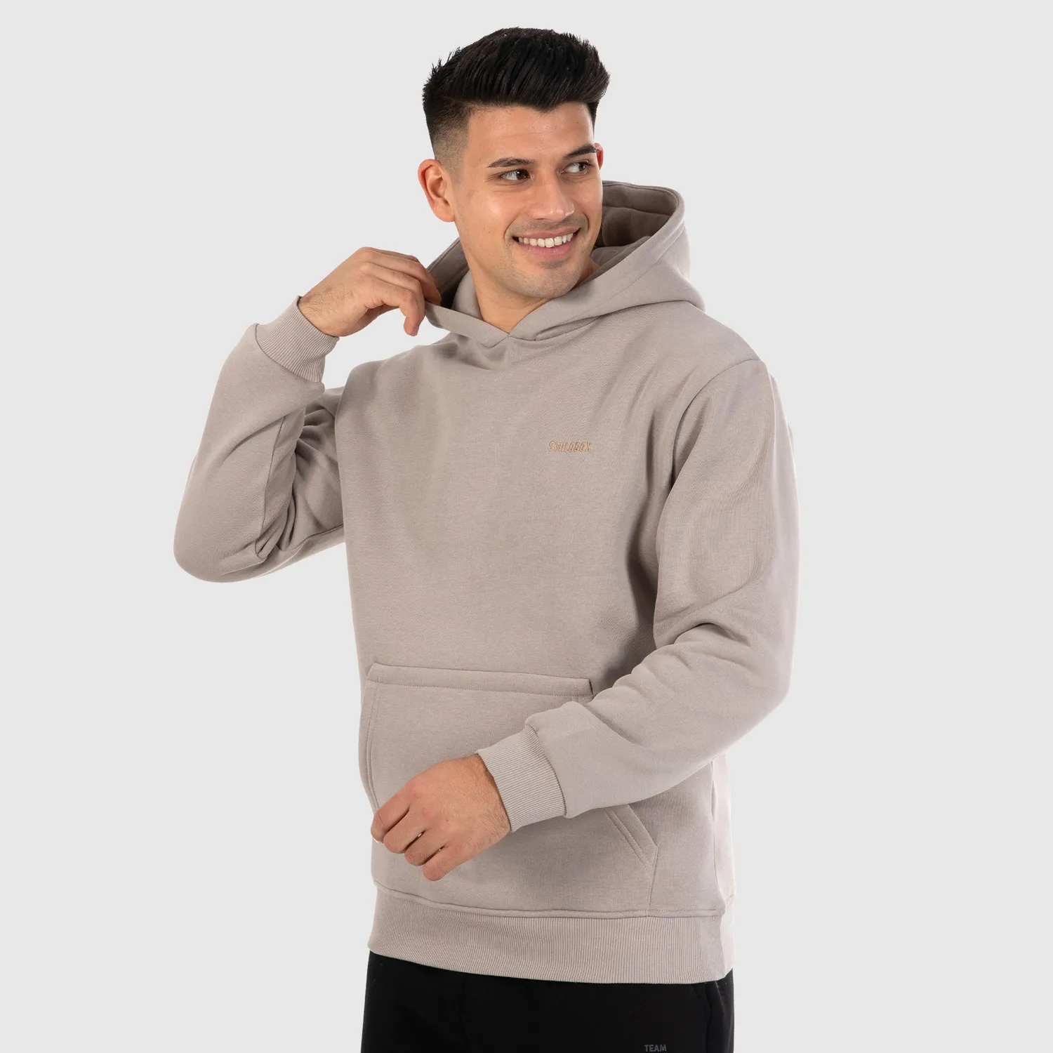 Smilodox Ren Hoodie Herren Schwarz warmer Baumwollmix