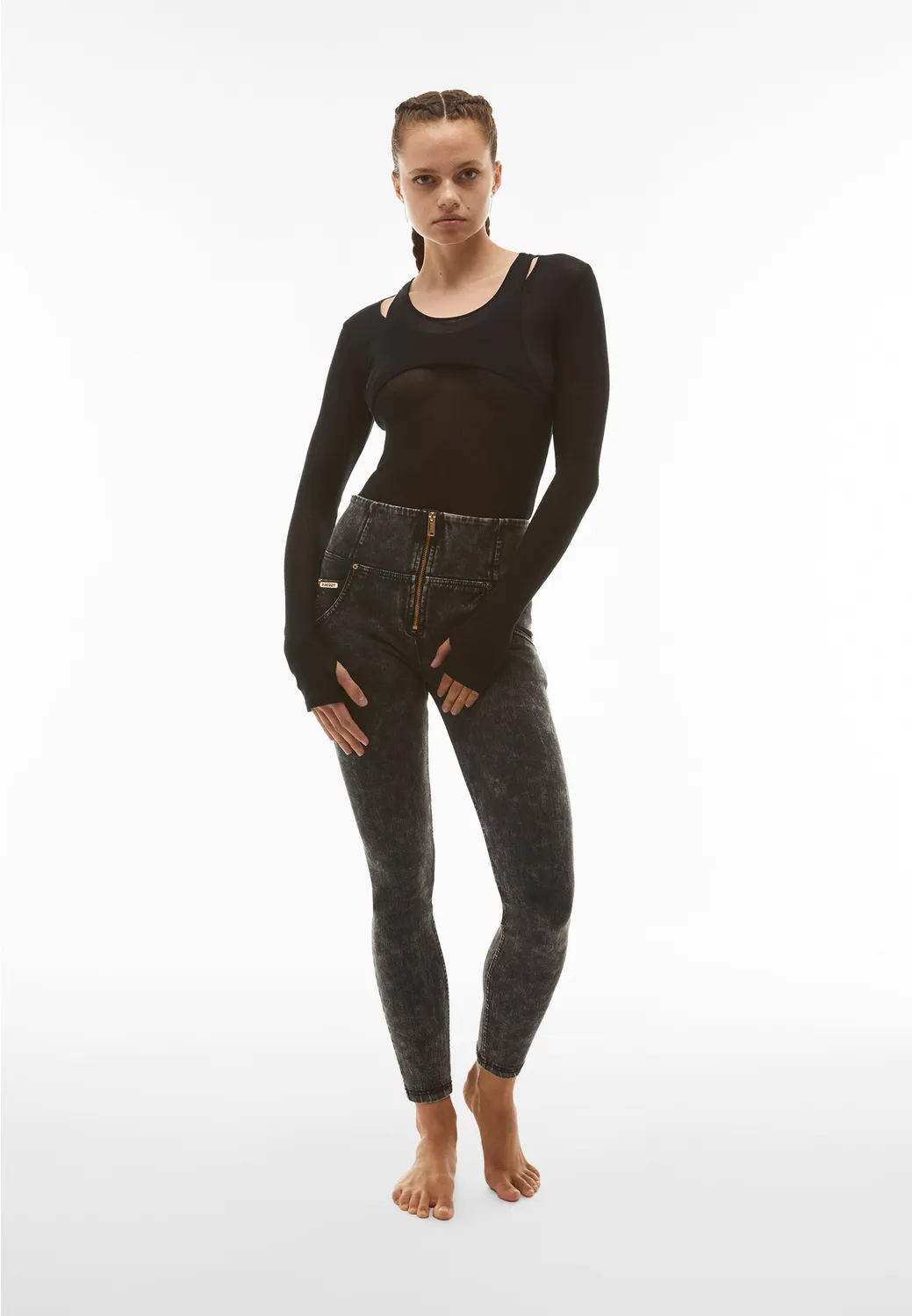 Freddy WR.UP Push-up-Jeans Nero Bull-Denim Marble Wash