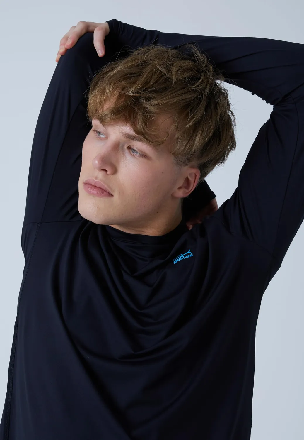 SPORTKIND Langarm Funktionsshirt Herren mit Daumenloch UV-Schutz