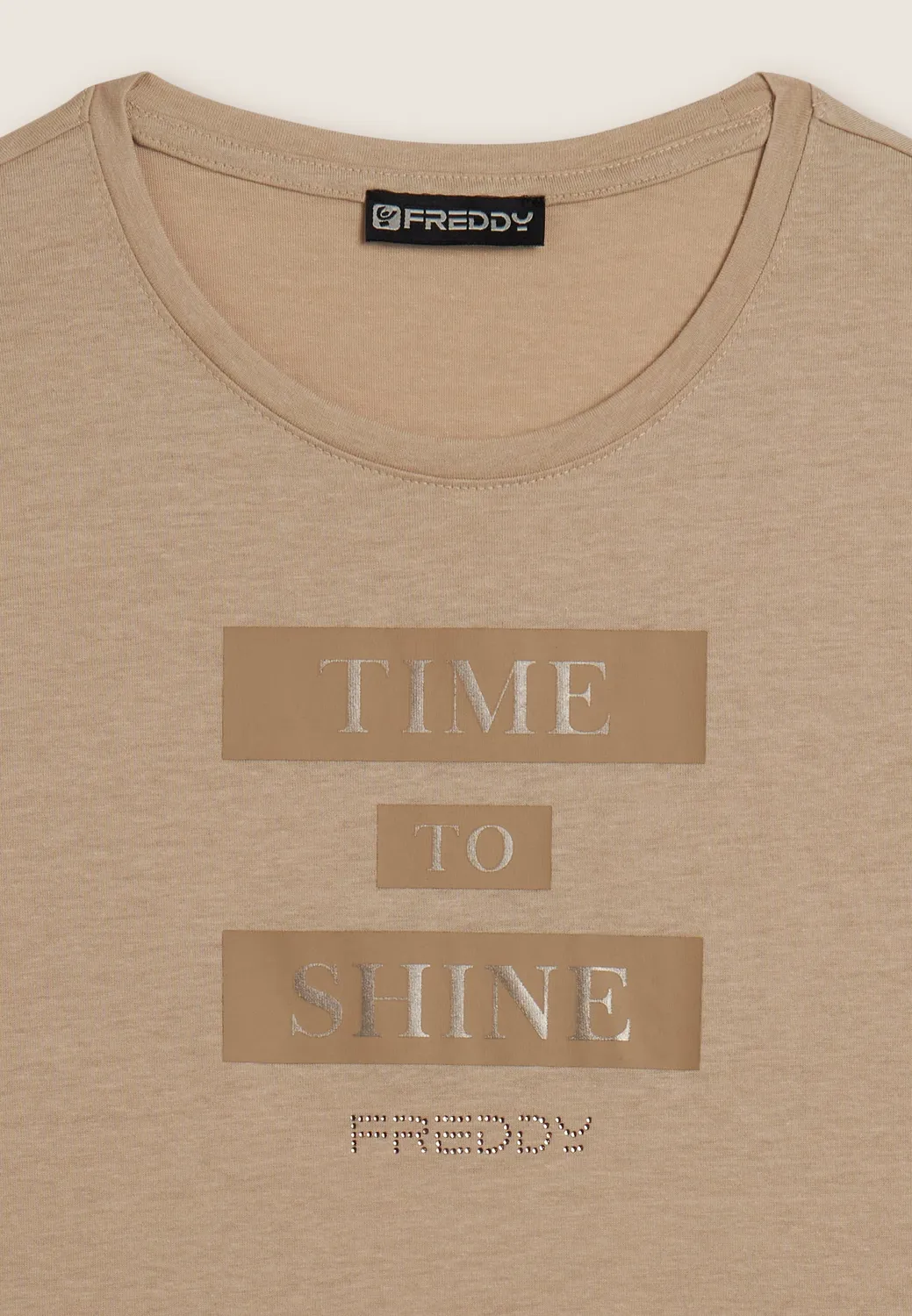 Freddy T-Shirt Damen Time to Shine Fig mit Strass