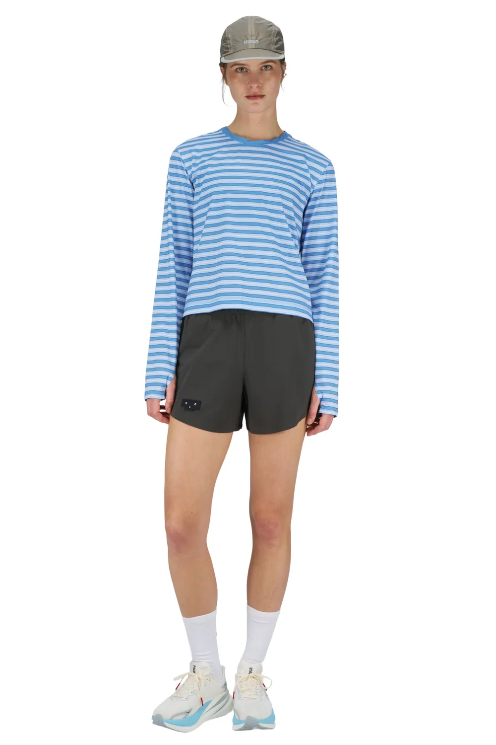 UNNA Striped LS W Laufshirt Business Blue langarm