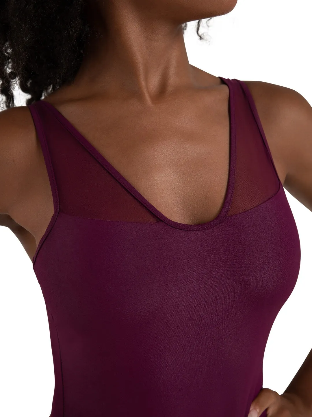 Capezio Curved Rhythm Luisa 12260W Ballettanzug Schwarz Mesh