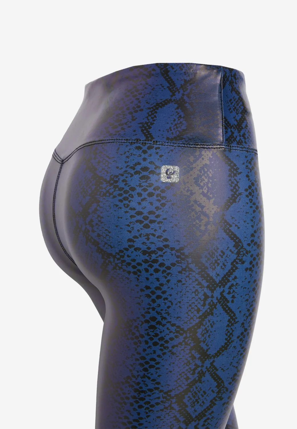 Freddy Coated 7/8 Leggings Snake Allover Blue blickdicht