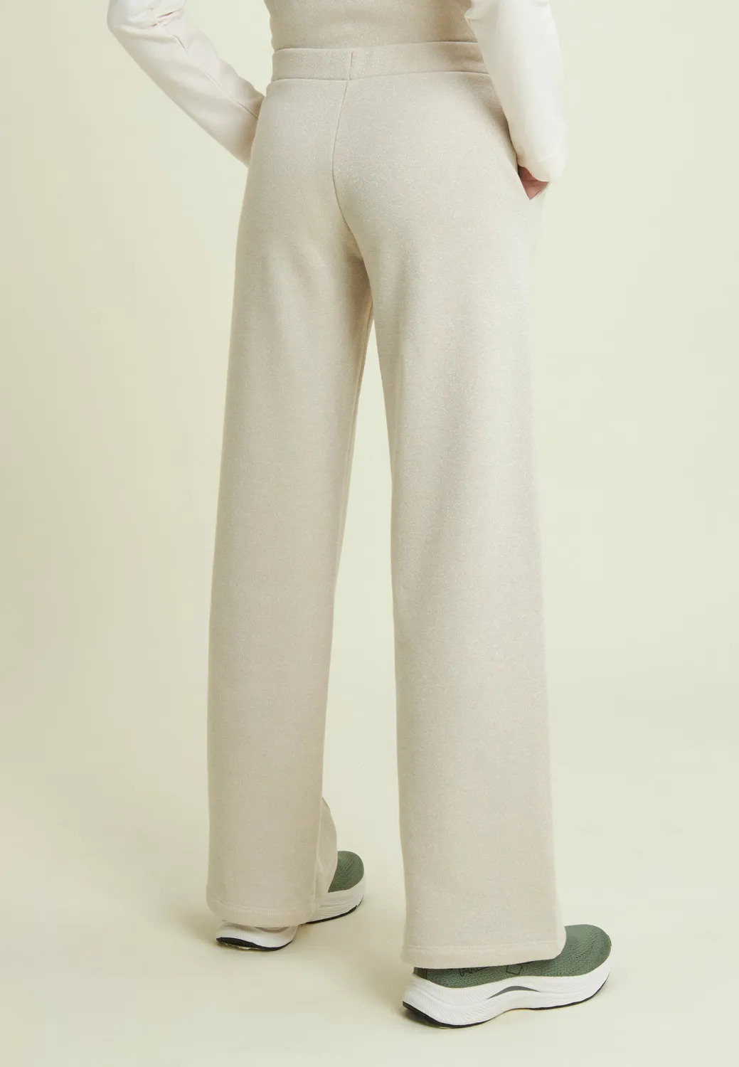 Freddy Damen Wide Leg Hose Mélange Lurex Chanterelle