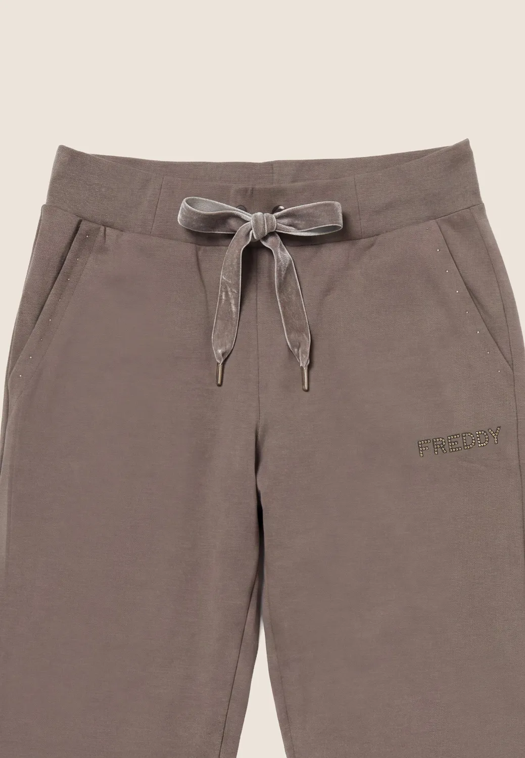 Freddy Sporthose Damen Nieten schwarz Baumwolle