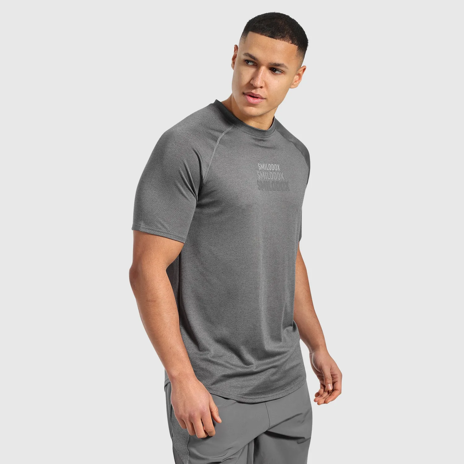 Smilodox Powerfit Triple T-Shirt Herren Schwarz Slim Fit Atmungsaktiv