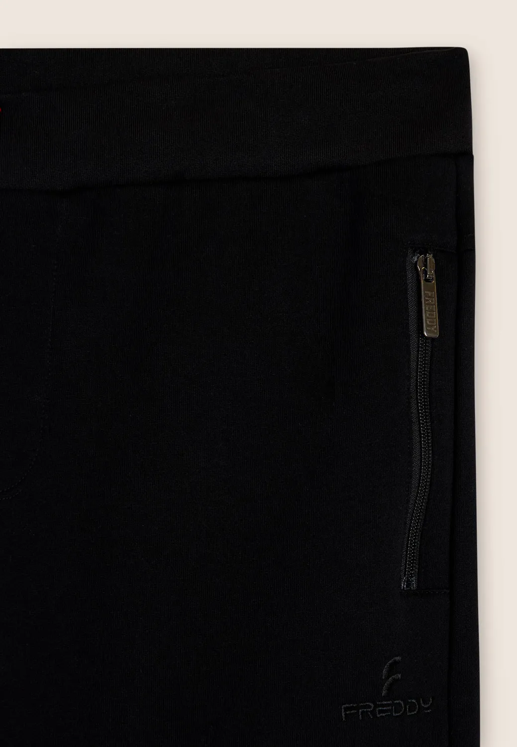 Freddy Sporthose Herren Schwarz Baumwolle Zip-Taschen