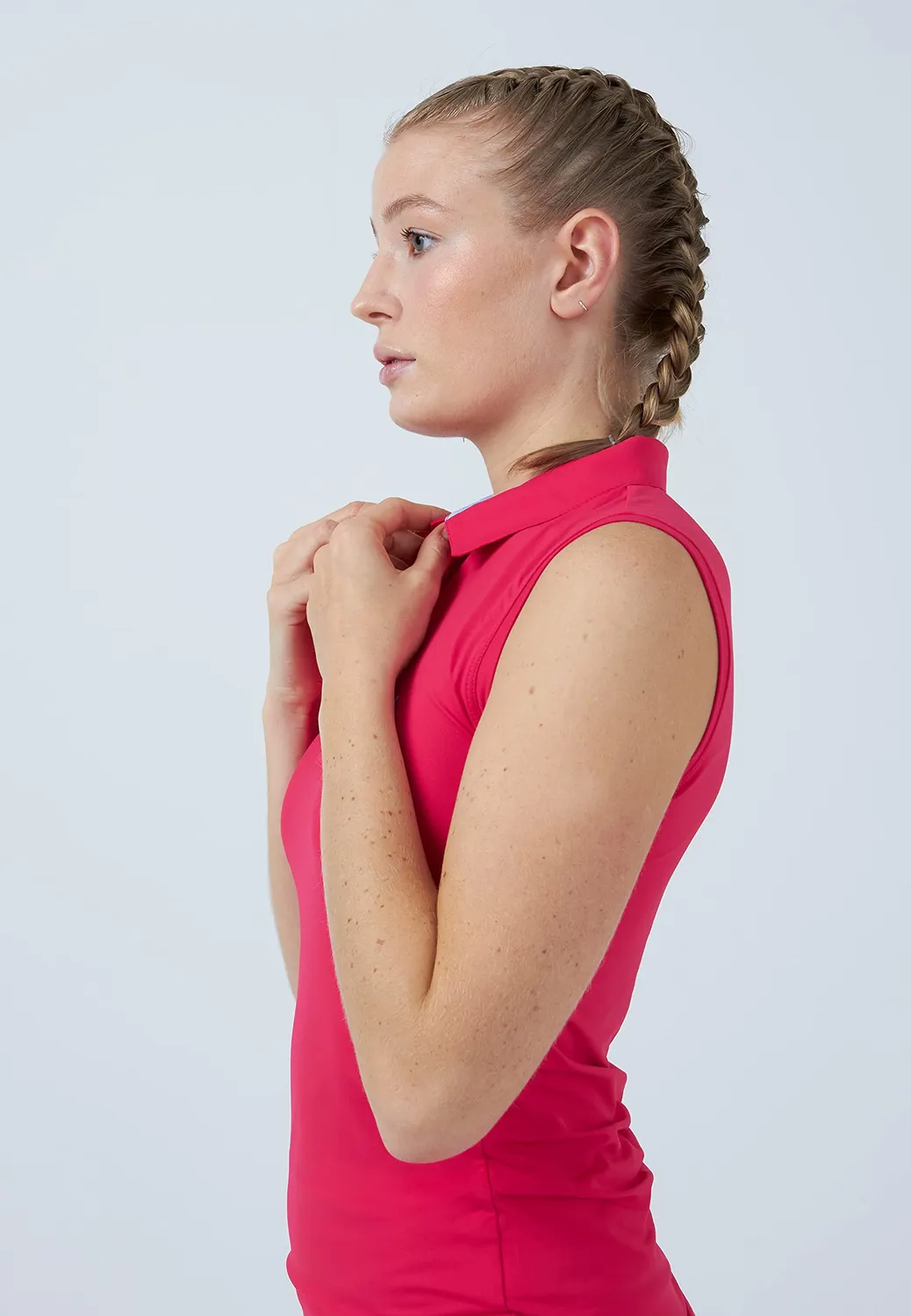 SPORTKIND Poloshirt ärmellos Damen Weiß UV-Schutz 50+