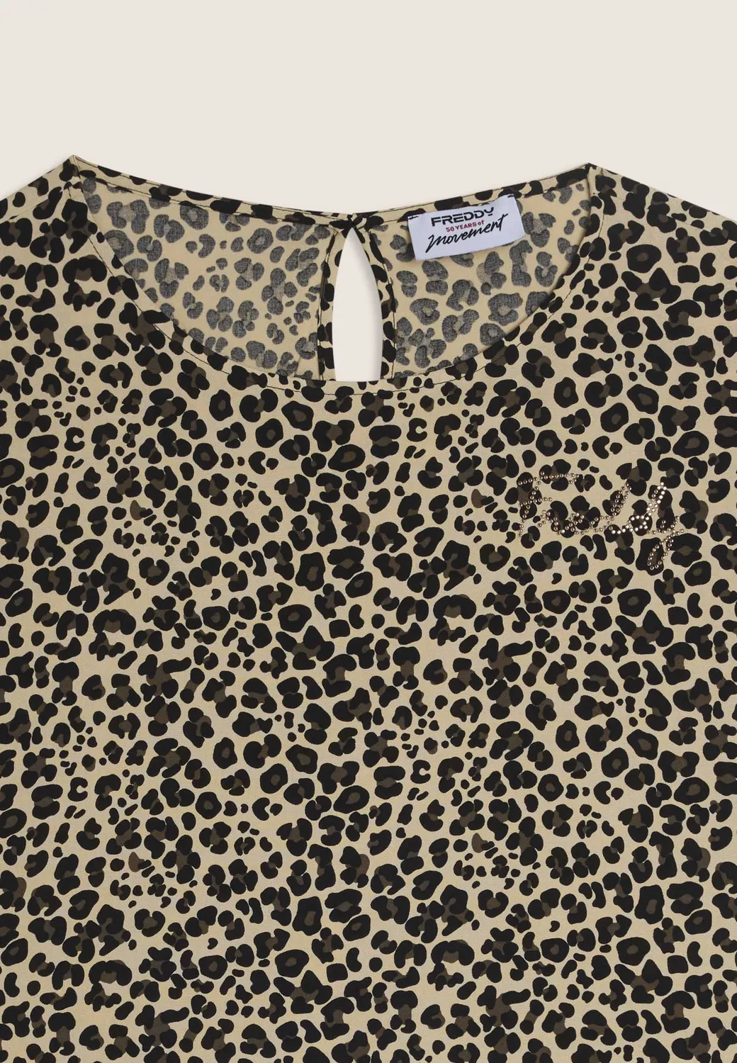 Freddy Damen T-Shirt Animalier Flügelärmel Viskose