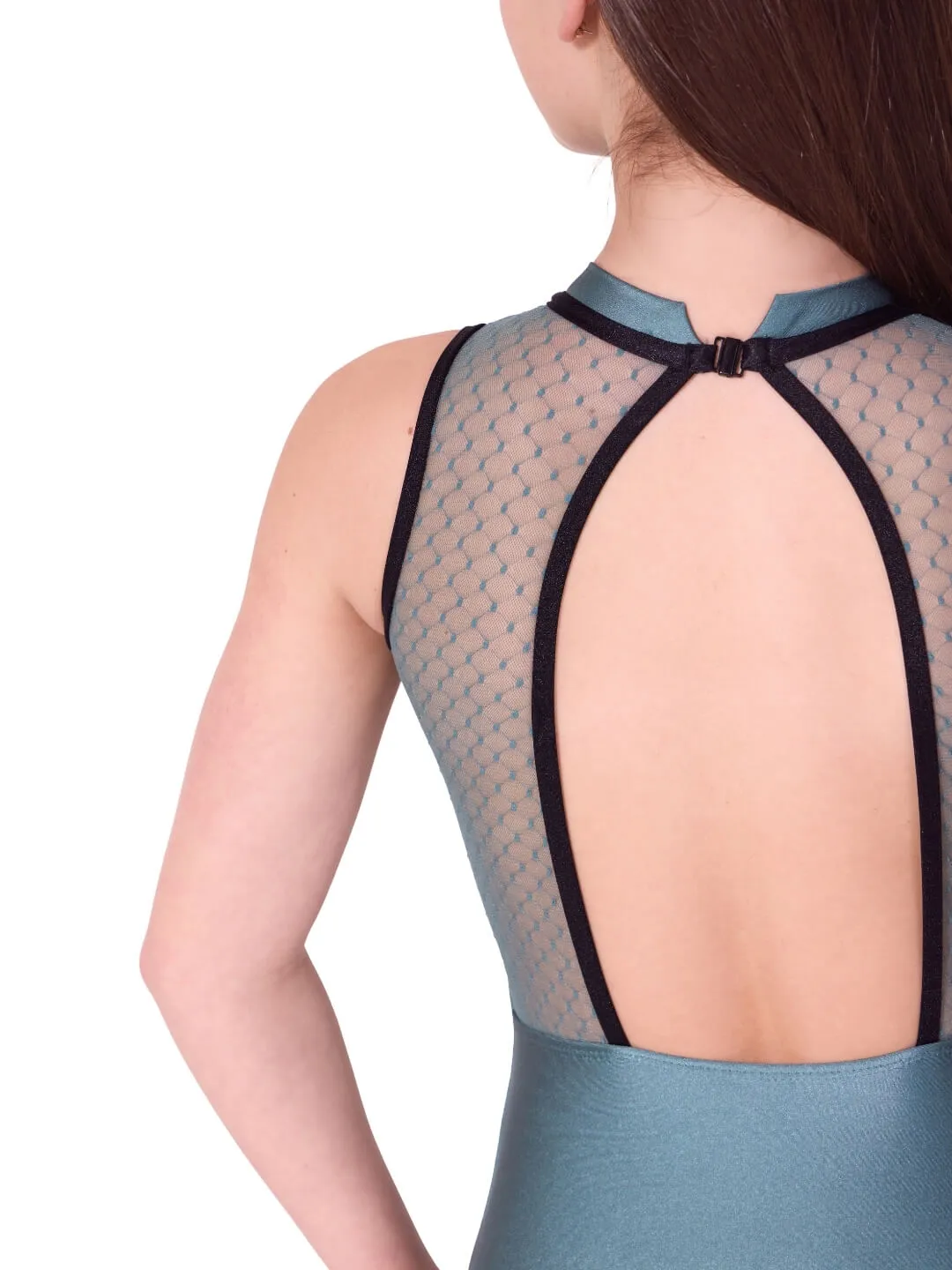 Capezio Enchanted Contrast Beloved Mock Neck Trikot Evergreen Fog