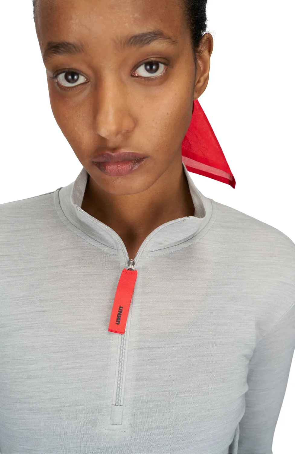 UNNA Zip Up Wool Layer W Laufoberteil Pearl Grey Wolle