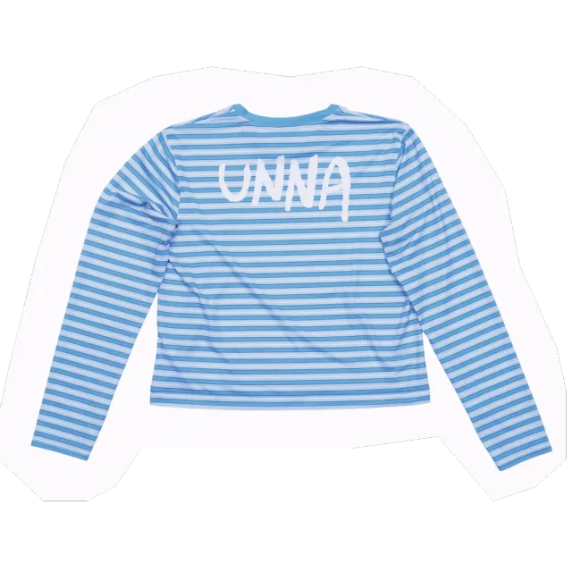 UNNA Striped LS W Laufshirt Business Blue langarm
