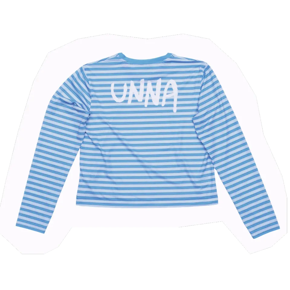 UNNA Striped LS W Laufshirt Business Blue langarm