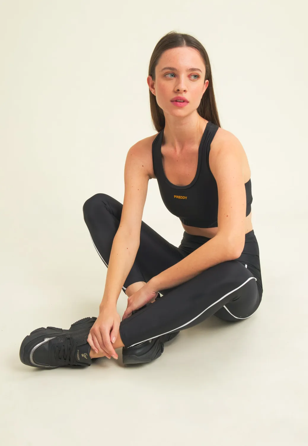 Freddy Sport-BH Top gekreuzte Träger Navy Peony atmungsaktiv