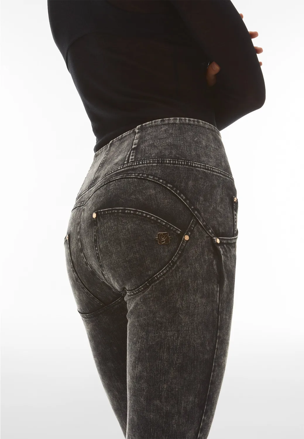 Freddy WR.UP Push-up-Jeans Nero Bull-Denim Marble Wash