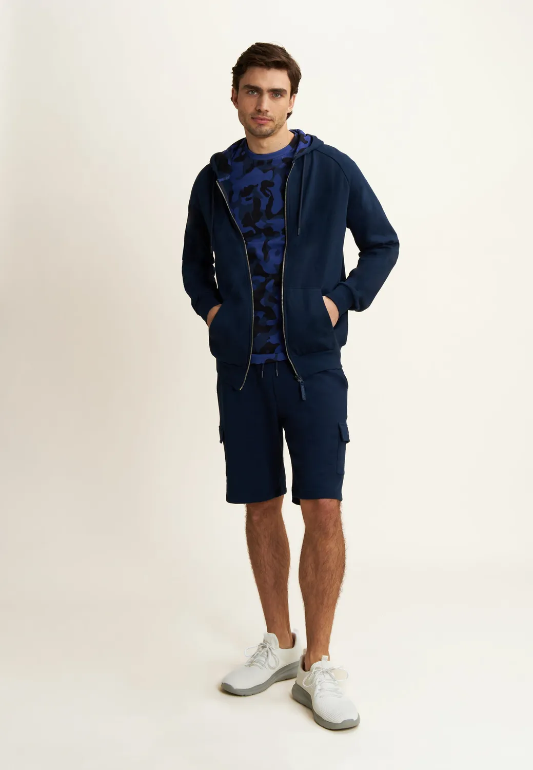 Freddy Kapuzenjacke French Terry Camouflage Dress Blue