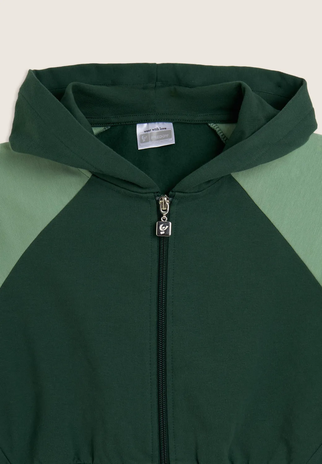Freddy Junior Color-Block Hoodie schwarz cropped kurz